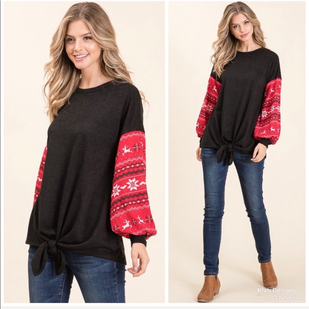 LAST! Puff Holiday Sleeve Soft Sweater Top! - Picture 7 of 7